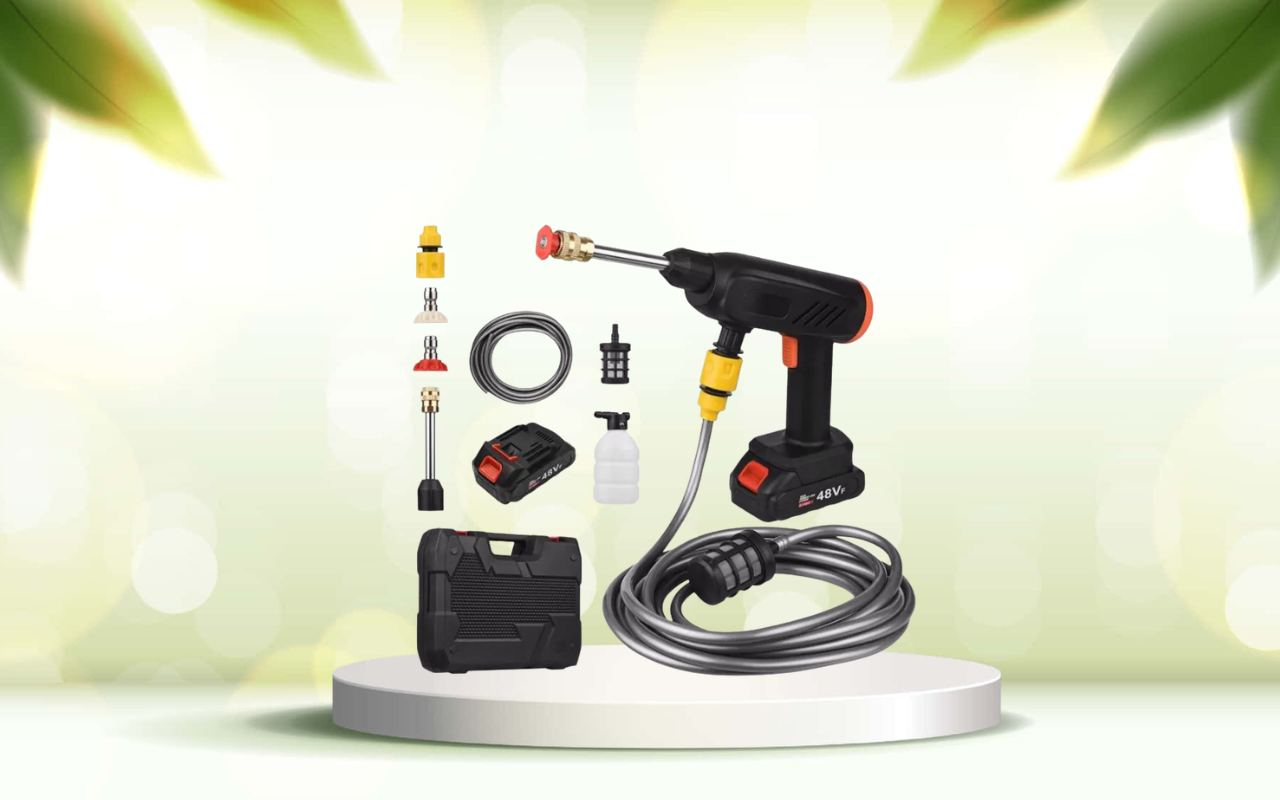 Scopri la pistola idropulitrice portatile: pulizia profonda ovunque senza fatica